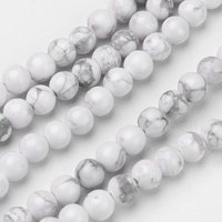 Natural Howlite Beads Strands, Round, 6mm, 15.1 inch, 63pcs