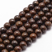 Natural Bronzite Bead Strands, Round, 6mm, 58-60pcs/strand — Jewelry Beads
