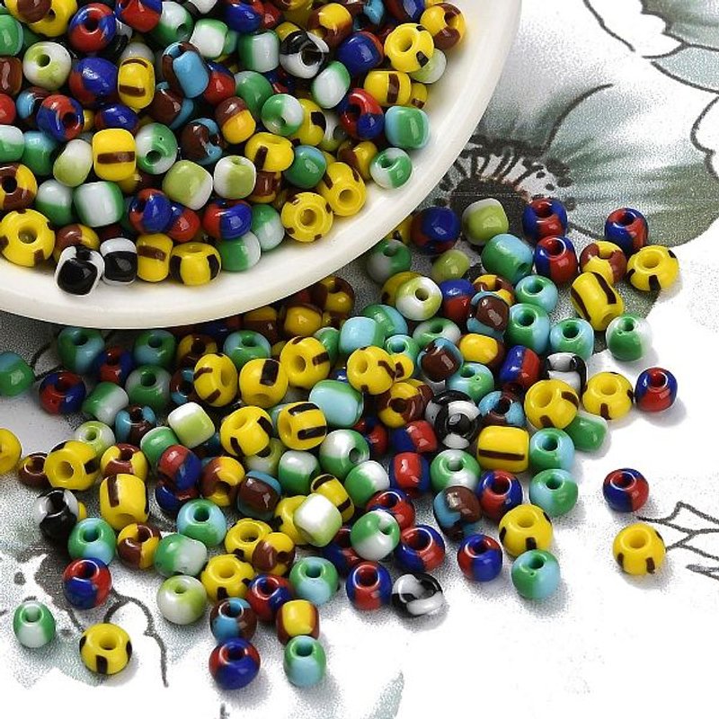 6/0 Opaque Seep Glass Beads, Round Seed Beads, Mixed Colors, 600pcs — Jewelry Beads