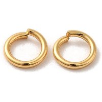 Anneaux Brisés en Acier Inoxydable 304, Plaqué Or 24k, 8x1.2mm