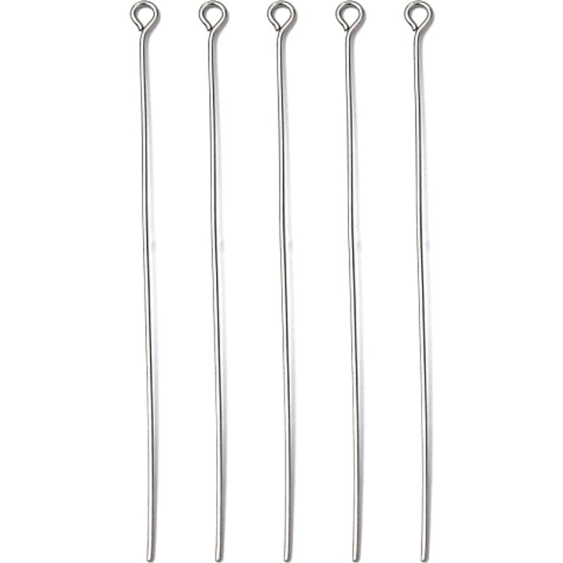 304 Stainless Steel Eye Pin, Tarnish Resistant, 65mm — Jewelry Findings