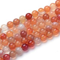 Brins de perles de carnelian naturel, ronds, 4mm, 14.2 pouces