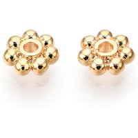 Perles Intercalaires Marguerite en Laiton, Sans Nickel, Plaquées Or 18K — Perles à bijoux