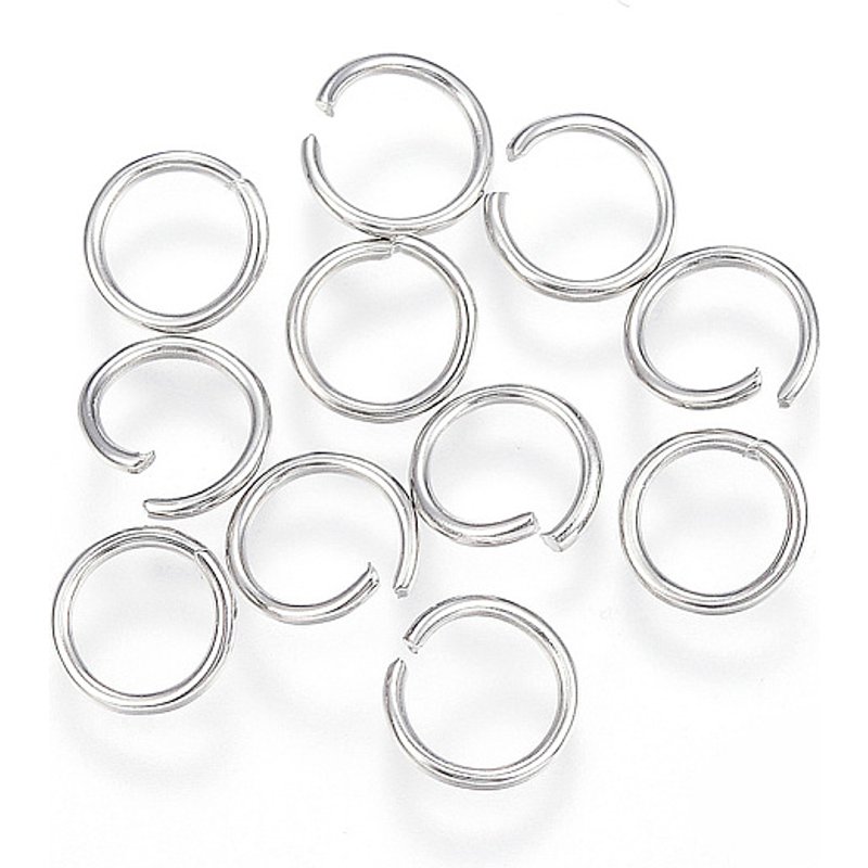 Anneaux Brisés en Acier Inoxydable 304, Ouverts, 18 Gauge, 8mm de Diamètre — Accessoires pour bijoux