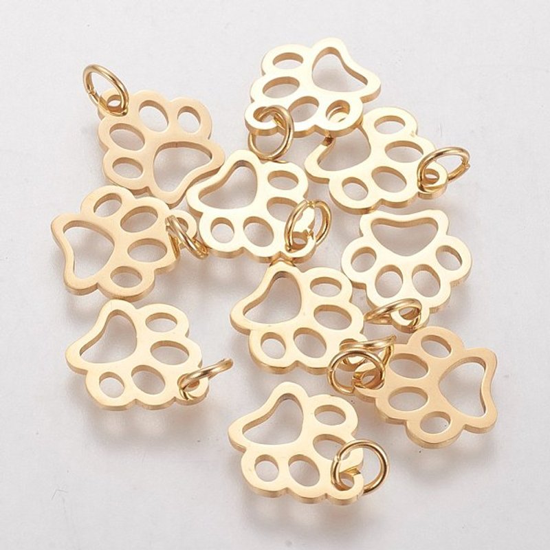 Pendentif en acier inoxydable 304 avec impression de patte de chien — Breloques et pendentifs