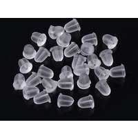 Plastic Ear Nuts Earring Backs Clear 4x4mm Hole 0.5mm — Jewelry Findings