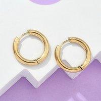 Boucles d'oreilles créoles Huggie en acier inoxydable 304 avec placage ionique — Boucles d'oreilles créoles