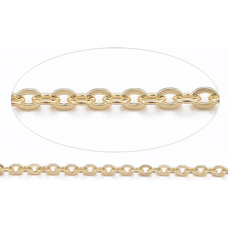 Ion Plating 304 Stainless Steel Cable Chains, Soldered, Golden — Chains, Wire & Cord