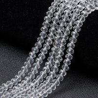 Brins de perles en verre, facettées, rondelles, transparentes, 6x5mm, 80-85pcs — Perles à bijoux
