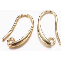 Crochets de Boucles d'Oreilles en Laiton avec Boucle Horizontale, Plaqué Or 18K — Accessoires pour bijoux