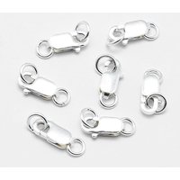 925 Sterling Silver Lobster Claw Clasps with Jump Rings — Jewelry Findings