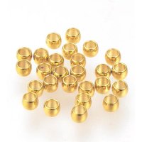 Perles Intercalaires Rondelle en Acier Inoxydable 304, Plaquées Or 24K — Perles à bijoux
