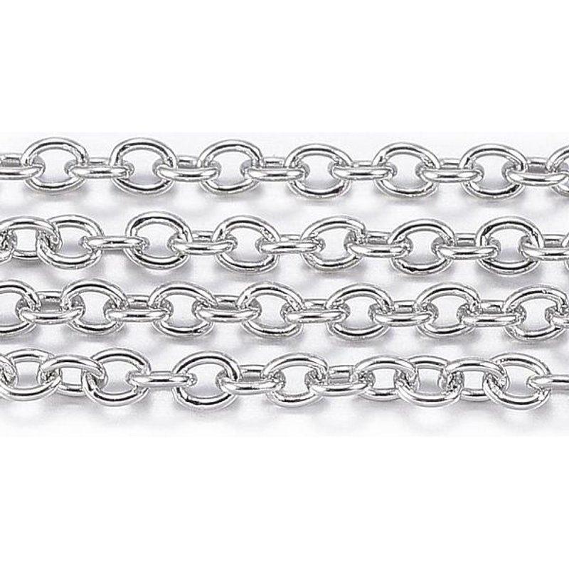 304 Stainless Steel Cable Chains, Soldered, Oval, 32.8 Feet — Chains, Wire & Cord