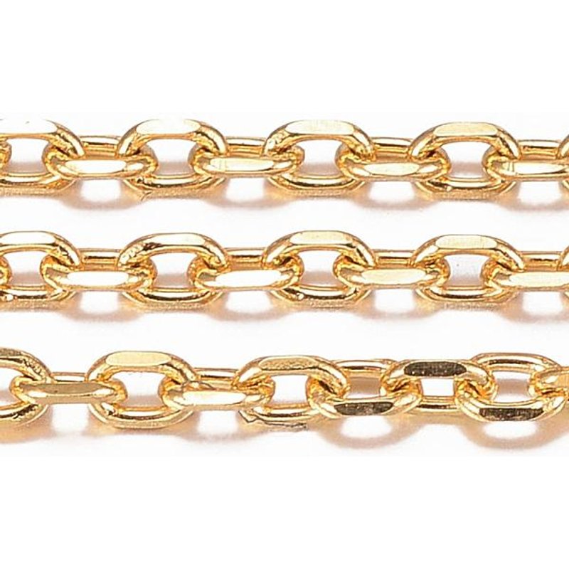 Ion Plating 304 Stainless Steel Cable Chains, Diamond Cut, 10m Roll