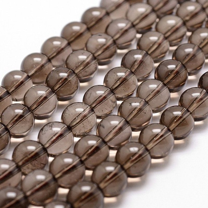 Fils de perles de quartz fumé naturel, ronds 8mm, 44pcs/fils — Perles à bijoux