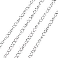 304 Stainless Steel Curb Chains, Twisted, Soldered, 82.02 Feet