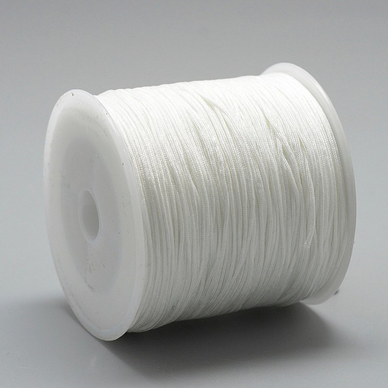 Nylon Thread Chinese Knotting Cord White 0.8mm 100m Roll — Chains, Wire & Cord