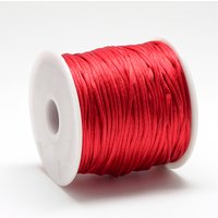 Nylon Rattail Satin Cord, Red, 1mm, 76.55 yards