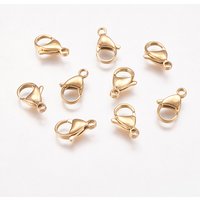 Clips de homard en acier inoxydable 304 plaqué ioniquement, dorés — Accessoires pour bijoux