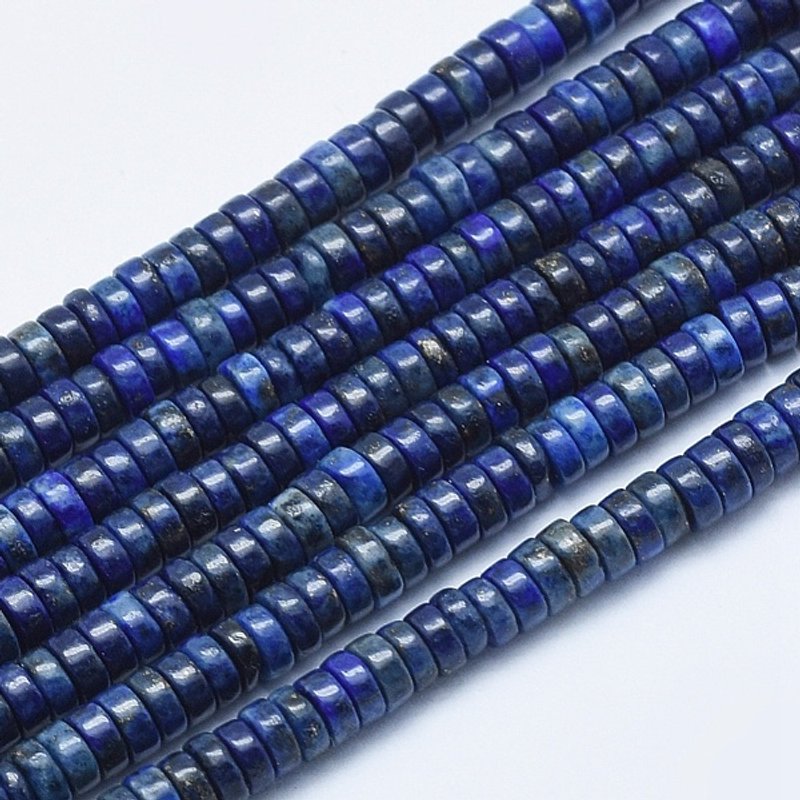 Brins de perles en lapis-lazuli naturel, teintées, perles heishi, 4x2-2,5mm — Perles à bijoux