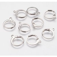 304 Stainless Steel Leverback Earring Findings with Loop — Jewelry Findings
