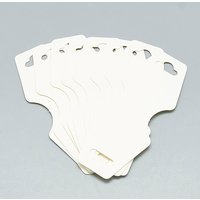 Cartes d'affichage en carton pour colliers et bracelets, blanches, 9.5x3.7cm — Rangement et présentation