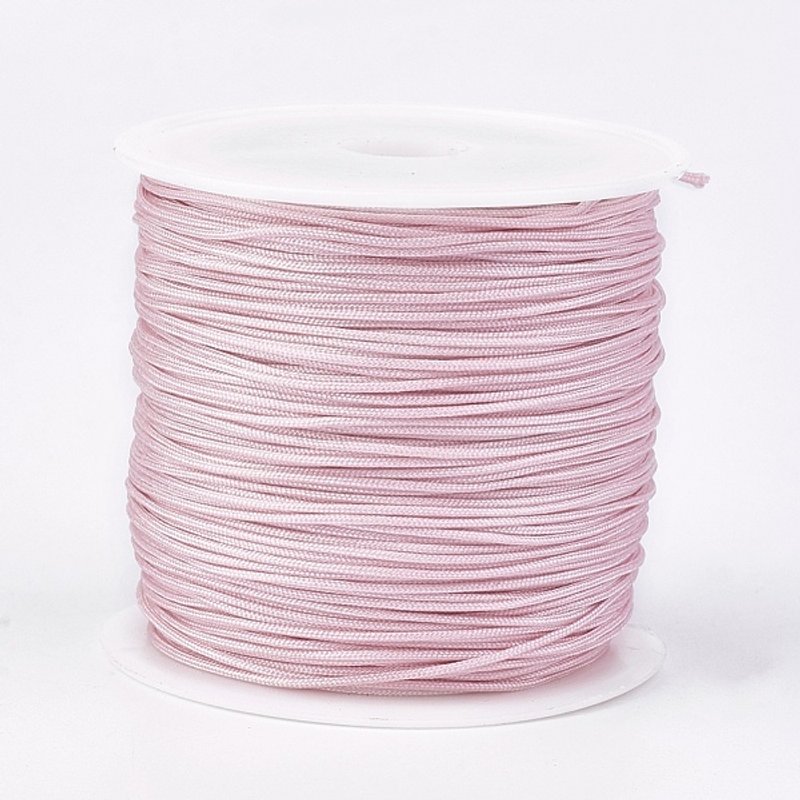 Nylon Jewelry Cord for Custom Woven Jewelry Making, Pink, 0.8mm — Chains, Wire & Cord