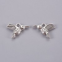 Pendentifs Charms Colibri en Alliage de Style Tibétain - Argent Antique — Breloques et pendentifs
