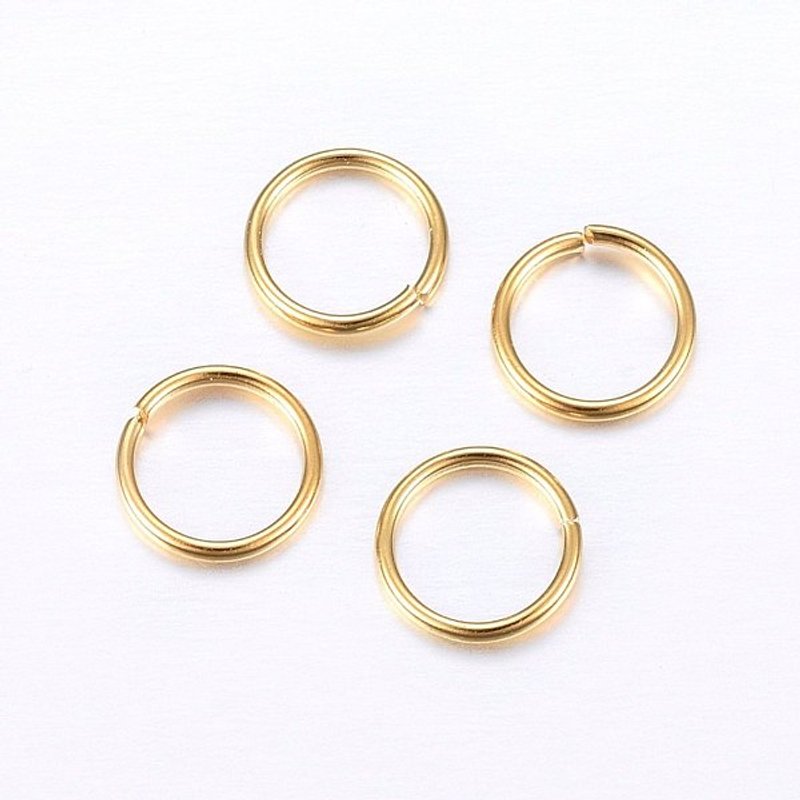 Anneaux Brisés Ouverts en Acier Inoxydable 304, Dorés, 24 Gauge, 2mm ID — Accessoires pour bijoux
