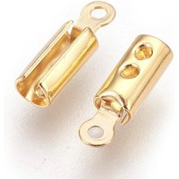 Embouts de sertissage pliants en acier inoxydable 304, plaqué or 18K — Accessoires pour bijoux