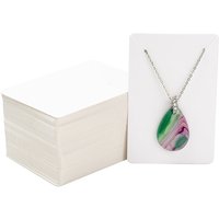 Cardboard Display Cards for Necklaces and Earrings, White, 9x6cm — Jewelry Display & Storage