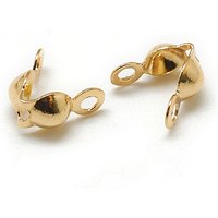 Embouts de perles en laiton Clamshell 18K plaqué or