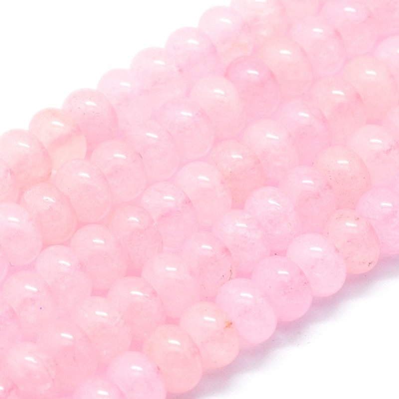 Fils de perles en quartz rose naturel, rondelles, 8x5mm, 68pcs — Perles à bijoux