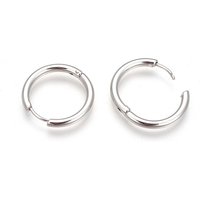 Boucles d'oreilles en acier inoxydable 304, polissage manuel, style huggie