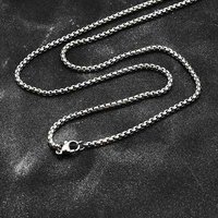 Tarnish Resistant 304 Stainless Steel Box Chain Necklace 23.62 in — Pendant Necklace