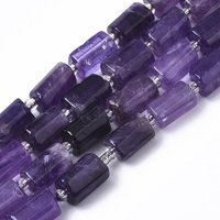 Natural Amethyst Beads Strands, Faceted Column, 8-11mm — Jewelry Beads