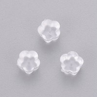 Plastic Ear Nuts Earring Backs Plum Blossom Clear 5x5x3mm — Jewelry Findings