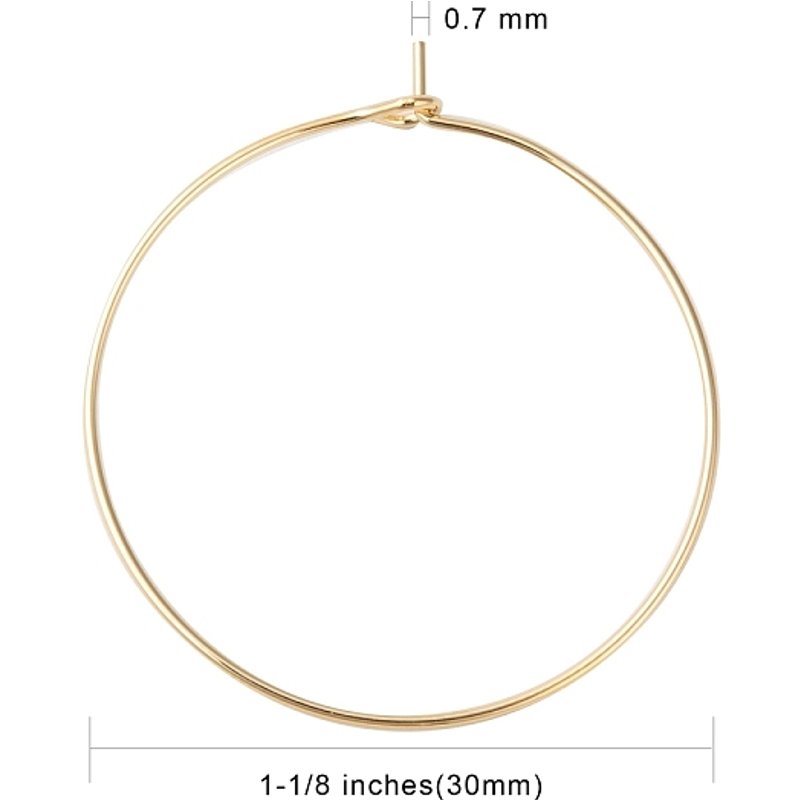 Charms de verre à vin en acier inoxydable 316 et crochets d'oreilles — Accessoires pour bijoux