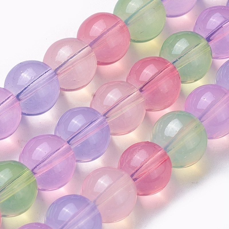 Fils de perles Opalite, rondes, couleurs mélangées, 10mm, 38pcs/fils — Perles à bijoux