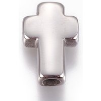 Perles en Acier Inoxydable 304 Résistantes au ternissement, Croix, 14x10x4mm — Perles à bijoux