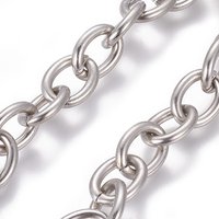 304 Stainless Steel Rolo Chains, Unwelded, 7.8mm Width