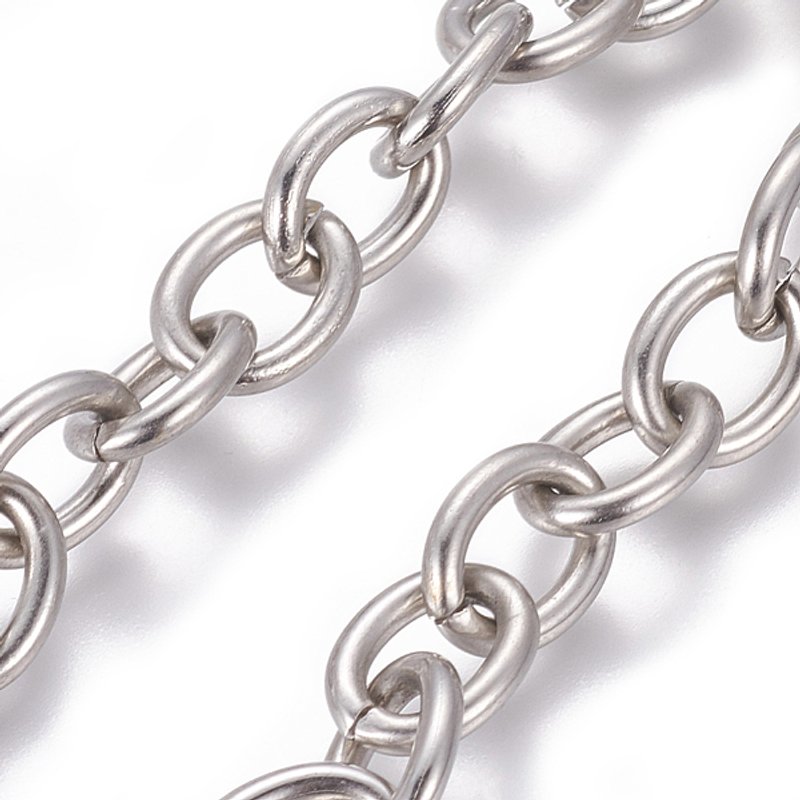 304 Stainless Steel Rolo Chains, Unwelded, 7.8mm Width — Chains, Wire & Cord