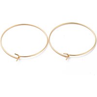 316 Stainless Steel Hoop Earring Findings with 18K Gold Plating — Jewelry Findings