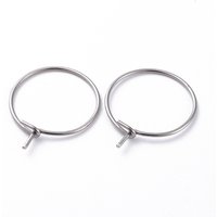 Trouvailles de boucles d'oreilles en acier inoxydable chirurgical 316, 15x0.7mm
