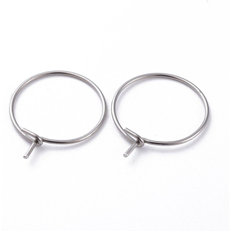 Trouvailles de boucles d'oreilles en acier inoxydable chirurgical 316, 15x0.7mm — Accessoires pour bijoux