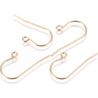 Crochets d'oreilles en acier inoxydable 304 dorés avec boucle horizontale