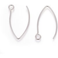 304 Stainless Steel Earring Hooks with Horizontal Loop — Jewelry Findings