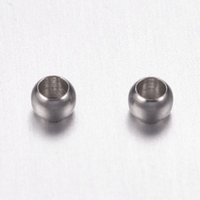 Tarnish Resistant 316 Surgical Stainless Steel Crimp Beads, Rondelle — Jewelry Beads