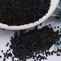 Perles Miyuki Delica, Noir Opaque, 11/0 (DB0010), 2000pcs/10g — Perles à bijoux