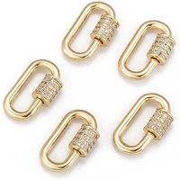 Charms à verrou à vis en zircon cubique micro pavé en laiton — Accessoires pour bijoux